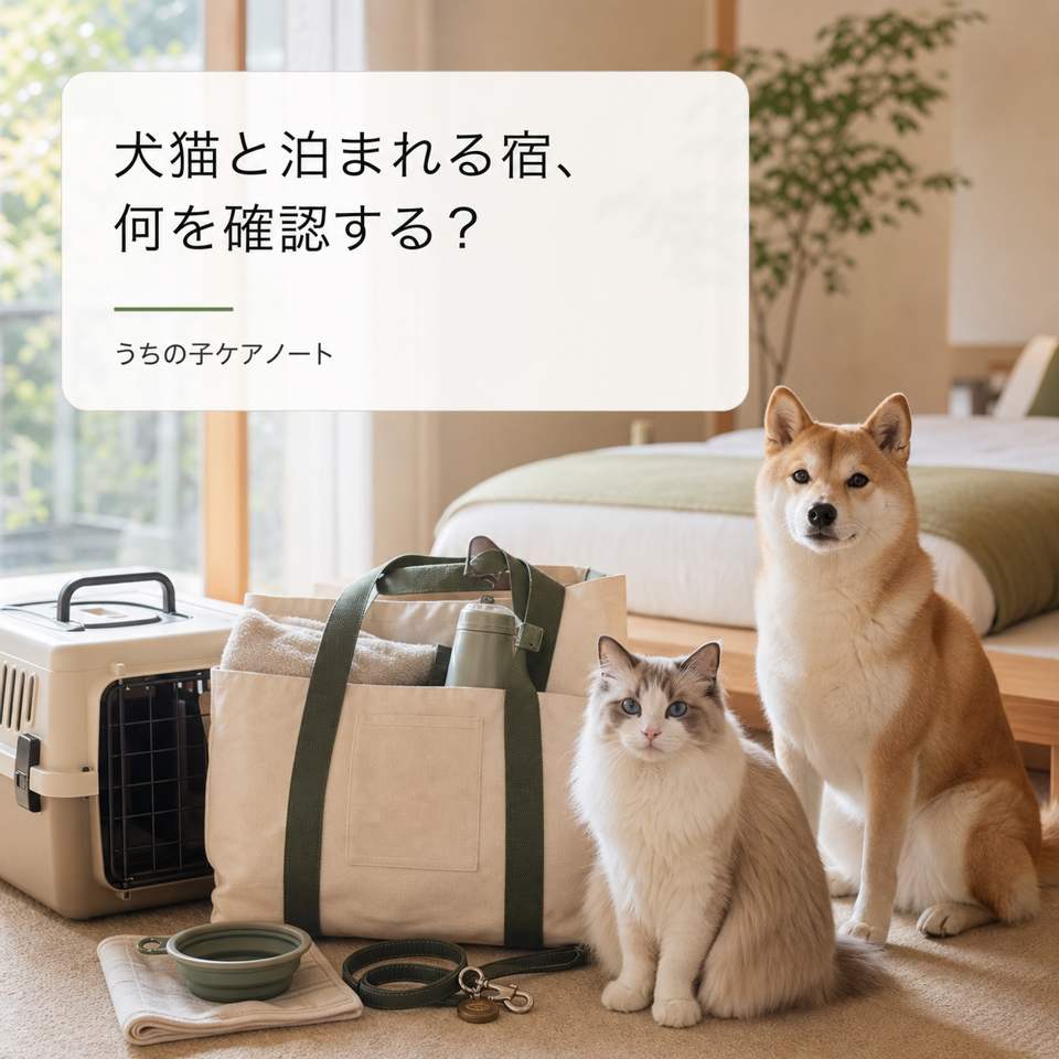 犬猫とお出かけや宿泊をする準備のイメージ