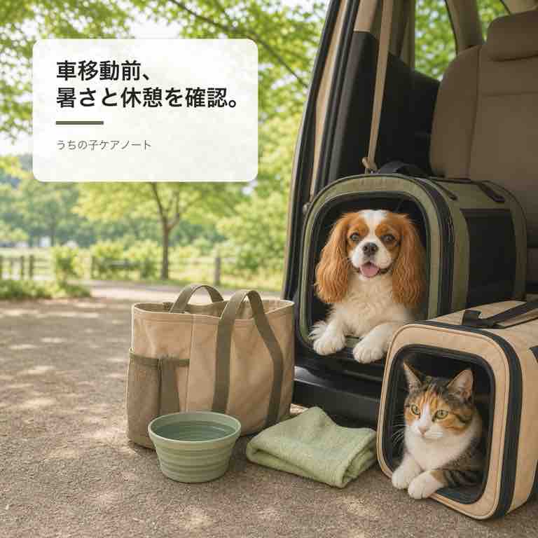 夏の車移動前