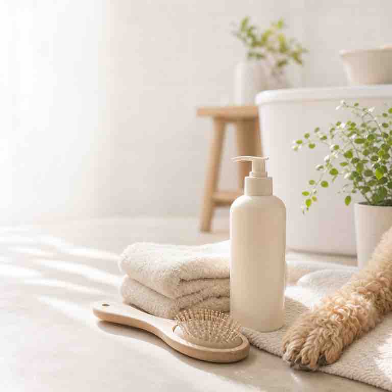 シャンプーと保湿ケア用品のイメージ