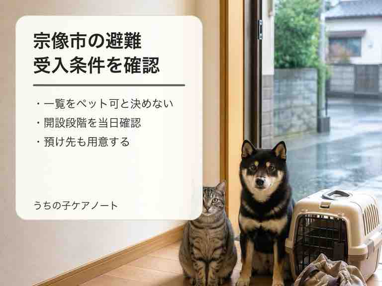 宗像市のペット避難|開設段階・受入条件の確認手順【2026年版】